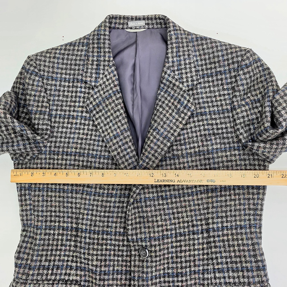 Quiet Luxury Dominic d’bruzzi Grodins Tweed Blazer Men’s M Blue Check - Picture 13 of 16
